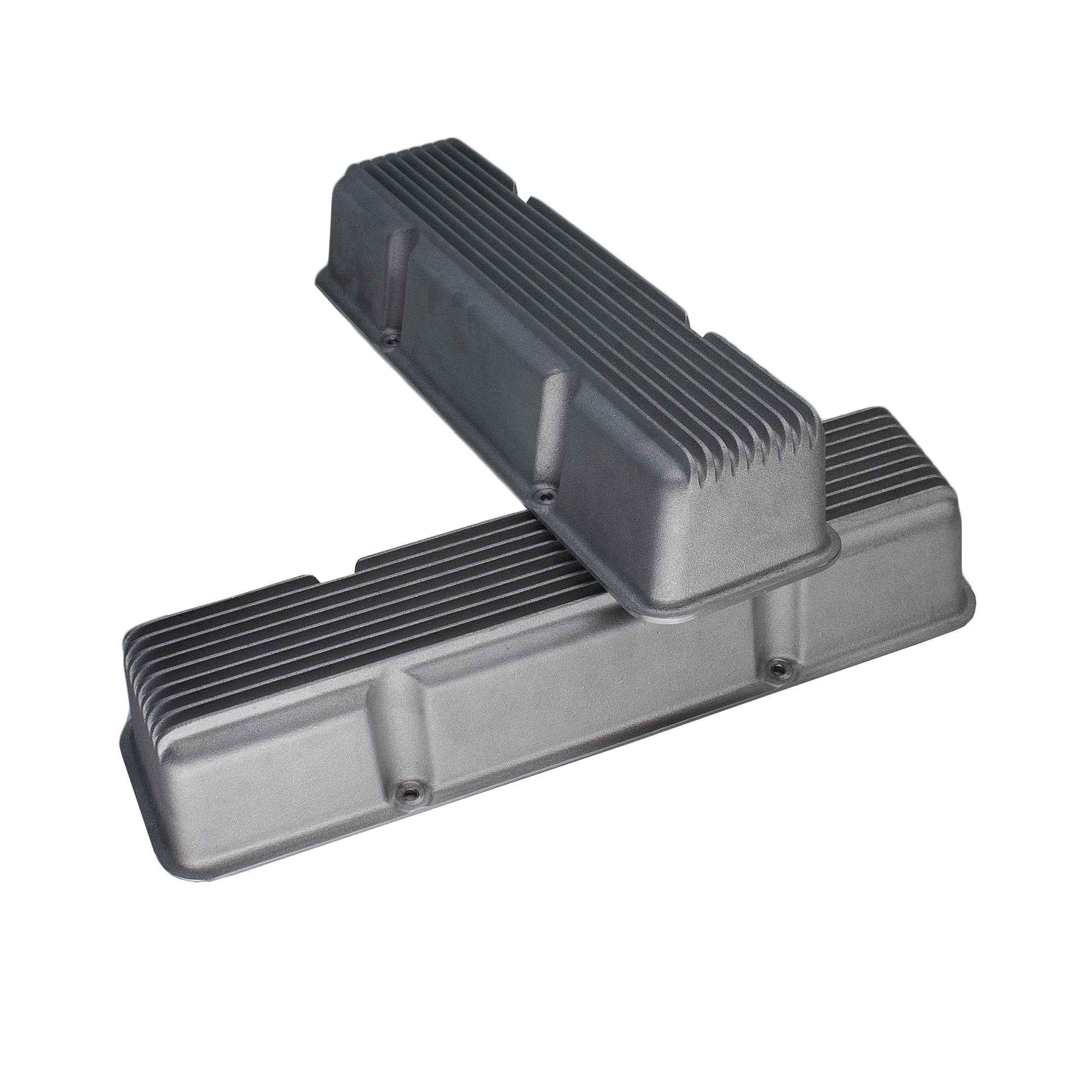 Small Block Chevy Finned Aluminum Valve Covers (Perimeter Bolt) | Traditional Fin SBC 1960 -1986