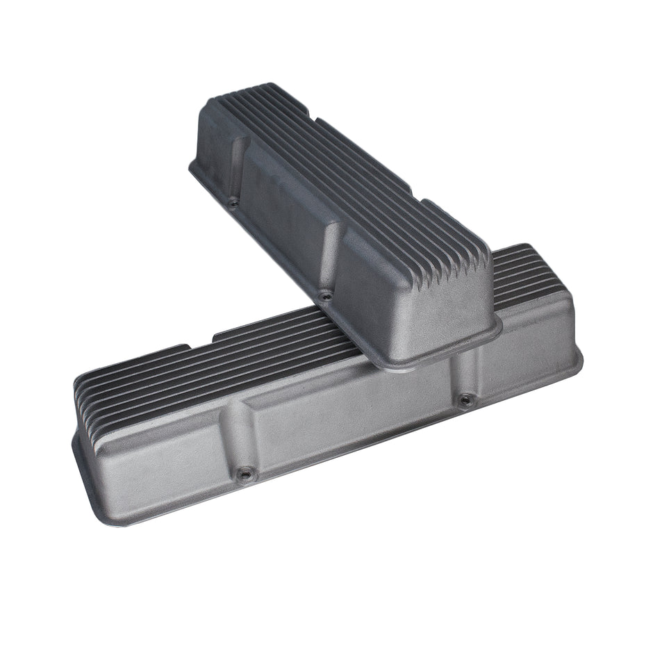 Small Block Chevy Finned Aluminum Valve Covers (Perimeter Bolt) | Traditional Fin SBC 1960 -1986