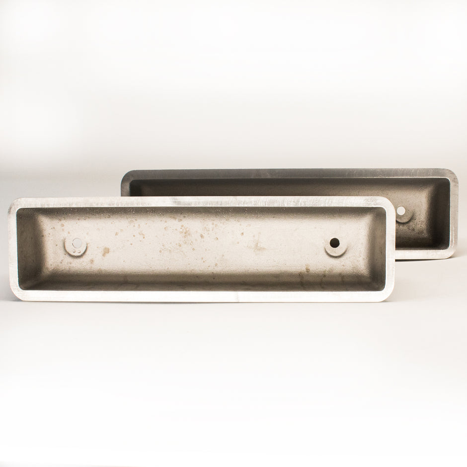 Ford Y-Block Finned Aluminum Valve Cover Set | 272 292 312 (Diagonal Fin Design)