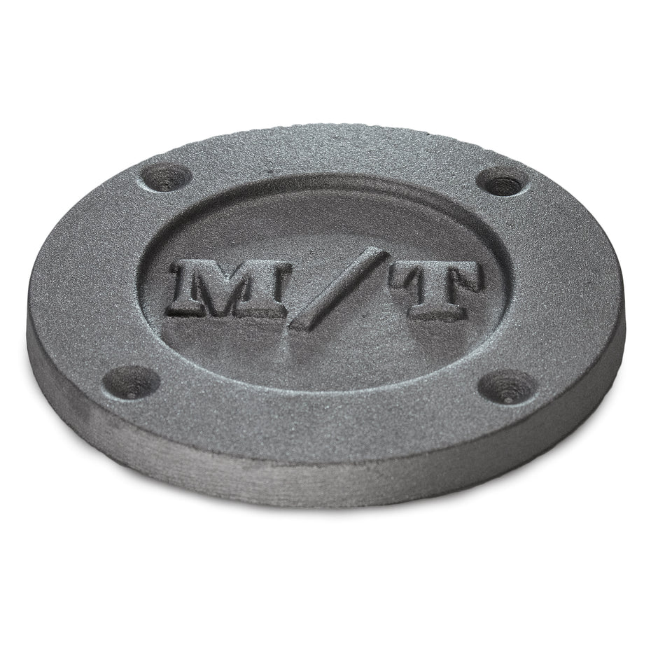 M/T style aluminum exhaust header block off plate 4 hole pattern