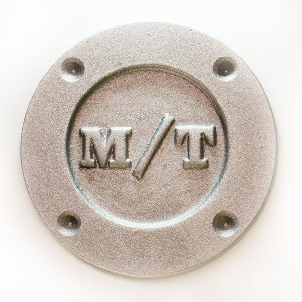 M/T style aluminum exhaust header block off plate 4 hole pattern