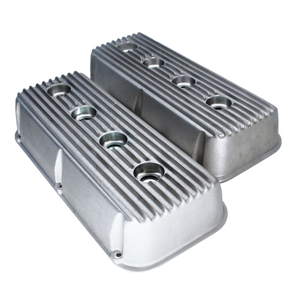 Chrysler Early Hemi 392 finned cast aluminum valve covers 10-fin design