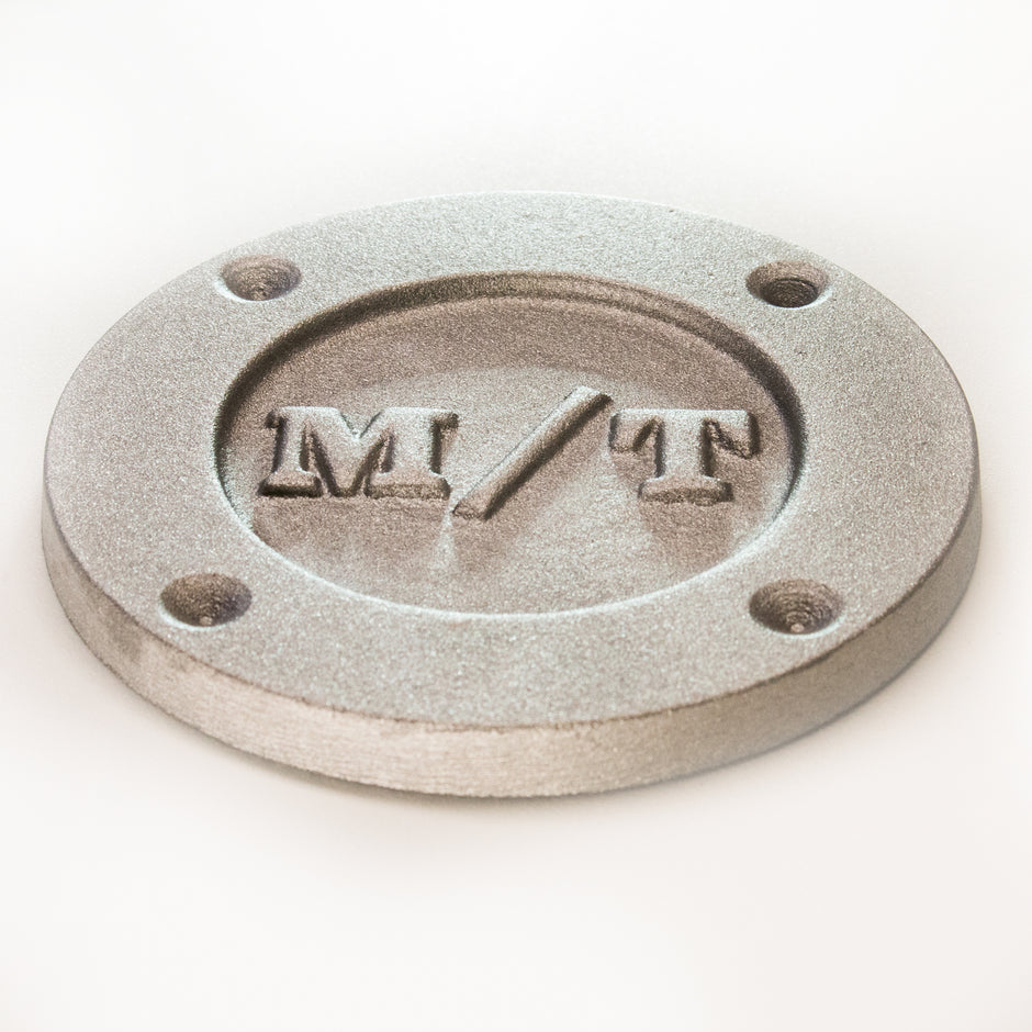 M/T style aluminum exhaust header block off plate 4 hole pattern